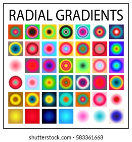 Set of multicolored light gradients. Shimmering texture for abstract backgrounds. Iridescent glow. All the colors of the rainbow