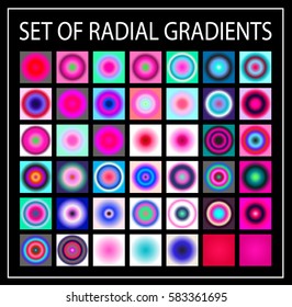 Set of multicolored light gradients. Shimmering texture for abstract backgrounds. Iridescent glow. All the colors of the rainbow