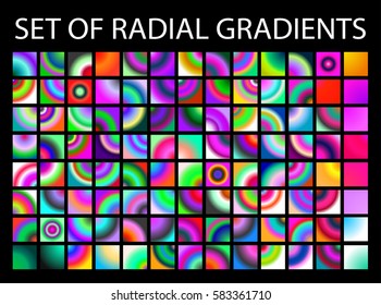 Set of multicolored light gradients. Shimmering texture for abstract backgrounds. Iridescent glow. All the colors of the rainbow