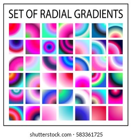 Set of multicolored light gradients. Shimmering texture for abstract backgrounds. Iridescent glow. All the colors of the rainbow