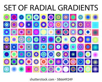 Set of multicolored light gradients. Shimmering texture for abstract backgrounds. Iridescent glow. All the colors of the rainbow