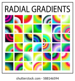 Set of multicolored light gradients. Shimmering texture for abstract backgrounds. Iridescent glow. All the colors of the rainbow
