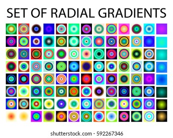 Set of multicolored light gradients. Shimmering texture for abstract backgrounds. Iridescent glow. All the colors of the rainbow