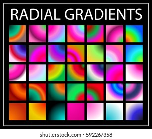 Set of multicolored light gradients. Shimmering texture for abstract backgrounds. Iridescent glow. All the colors of the rainbow