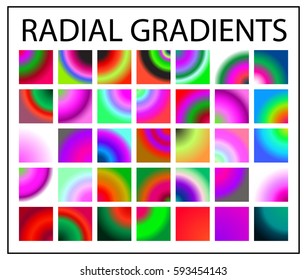 Set of multicolored light gradients. Shimmering texture for abstract backgrounds. Iridescent glow. All the colors of the rainbow