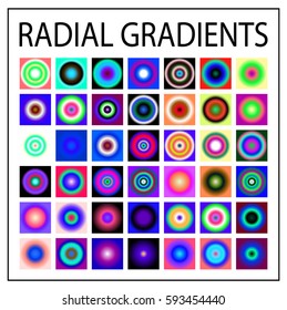 Set of multicolored light gradients. Shimmering texture for abstract backgrounds. Iridescent glow. All the colors of the rainbow