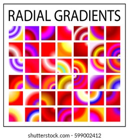 Set of multicolored light gradients. Shimmering texture for abstract backgrounds. Iridescent glow. All the colors of the rainbow