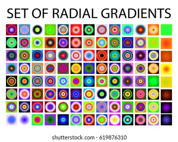 Set of multicolored light gradients. Shimmering texture for abstract backgrounds. Iridescent glow. All the colors of the rainbow