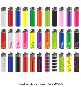 Set of multicolored lighters