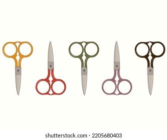 set of multicolored metal scissors