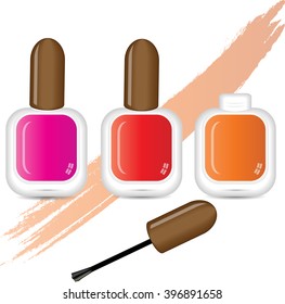 a set of multi-colored nail polish