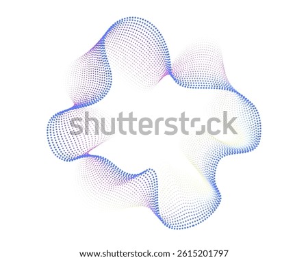 A set of multicolored neon sound dot waves. Sound curve, radial spectrum. Colorful template for music poster and banner. Vector radial spectrum.