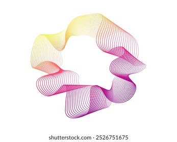 Conjunto de ondas sonoras neon multicoloridas. Curva do som, linhas do espectro de radiofrequências . Espectro de cores para cartaz e banner de música. Ilustração vetorial.