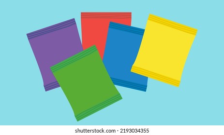 Set of multi-colored packages, illustration