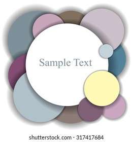Set of multicolored paper circles on white background. EPS 10 vector illustration.