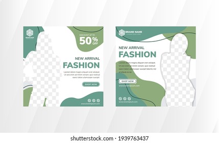 Set of multicolored pastel colors of abstract square templates design for Suitable for social media post, mobile apps, banners design and web or internet ads. liquid style for fashion branding. 