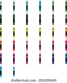 Set of multicolored pencils, isolated on white background