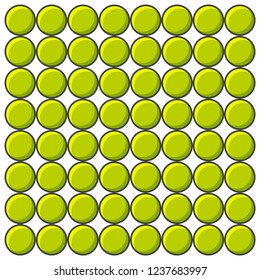 Set of multicolored pimples of green color. Vector drawing on white background