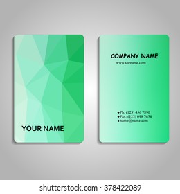 set of multicolored polygon and blurred business card templates vector illustration