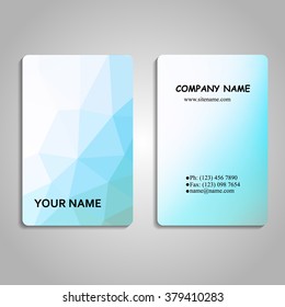 set of multicolored polygon and blurred business card templates vector illustration