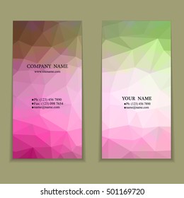 set of multicolored polygon business card templates vector illustration