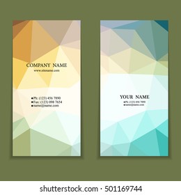 set of multicolored polygon business card templates vector illustration