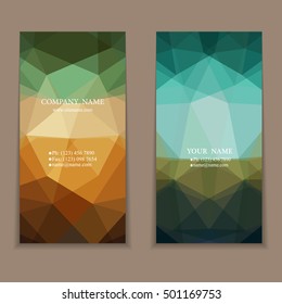 set of multicolored polygon business card templates vector illustration