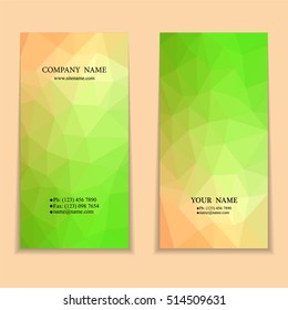 set of multicolored polygon business card templates vector illustration