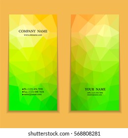 set of multicolored polygon business card templates vector illustration