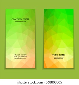 set of multicolored polygon business card templates vector illustration