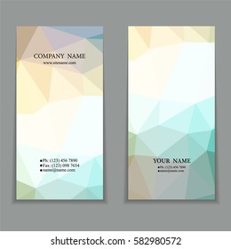 set of multicolored polygon business card templates vector illustration