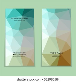 set of multicolored polygon business card templates vector illustration