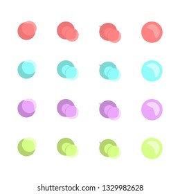 Set of multicolored push office pin. 3d push pin. Set vector realistic office attach button.