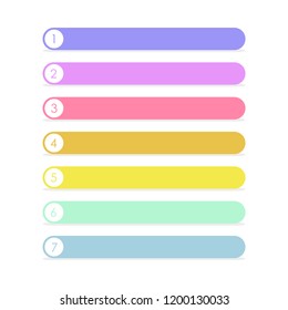 Set of multicolored rainbow buttons banners. Business template menu.