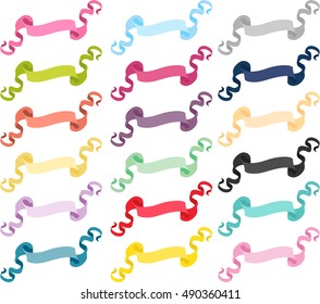 Set of multicolored ribbons banners
