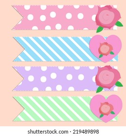 Set of multicolored ribbons for your design