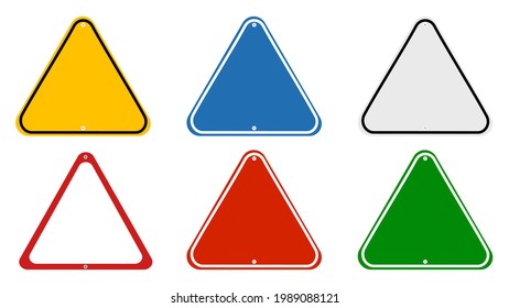 set of multicolored road signs isolated on background. vector illustration