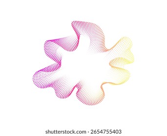 Set of multicolored round abstract sound abstract glowing neon wave dots. Digital equalizer, futuristic technology. Colorful circle for music and banner. Vector radial spectrum.