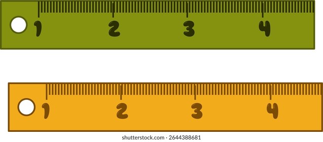 set of multi-colored rulers for school