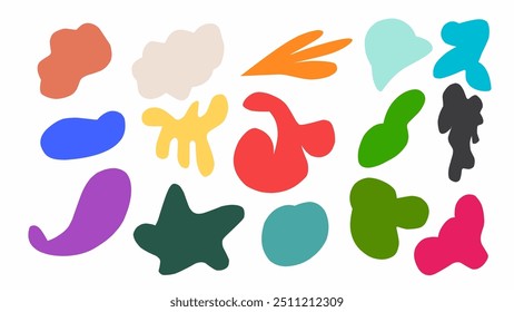Set of Multicolored Shapes abstract vector illustration isolated on white