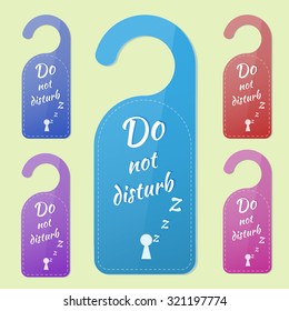 Set of multicolored signs "Do not disturb!"