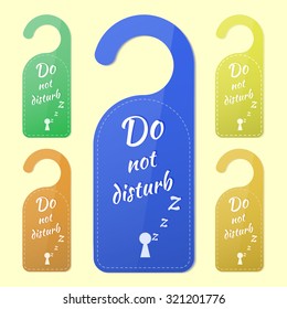 Set of multicolored signs "Do not disturb!"