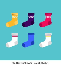 Set of multicolored socks for unisex