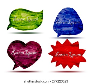 Set of multicolored speech balloons. 