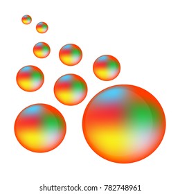 Set of multi-colored spheres on a white background. Vector illustration.