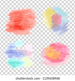 set of multicolored spots watercolor texture for design