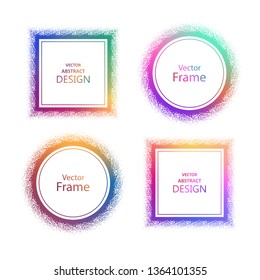 Set multi-colored square and round the grunge of a framework with the place for the text. Empty templates for design. Vector illustration.