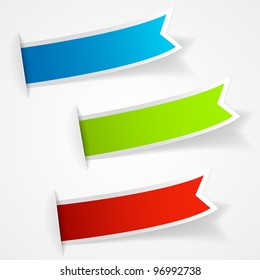 Set of multicolored sticker labels. Vector eps10 illustration