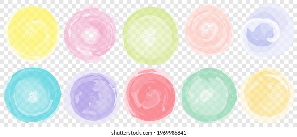 A set of multicolored translucent textures on an isolated background for the cover and splash. Spring templates for birthday greeting cards.