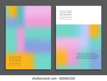Set of multicolored trendy banners with abstract background, fluid, blurred colors. Vector design for banner, cover,  poster, brochure, wallpaper, invitation card